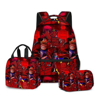 Desenho Animado Popular Engraçado Gubby Pelúcia Impressão 3D 3 Peças/Conjunto Bolsas Escolares para Estudantes Mochila para Laptop Lancheira Portátil Estojo de Lápis