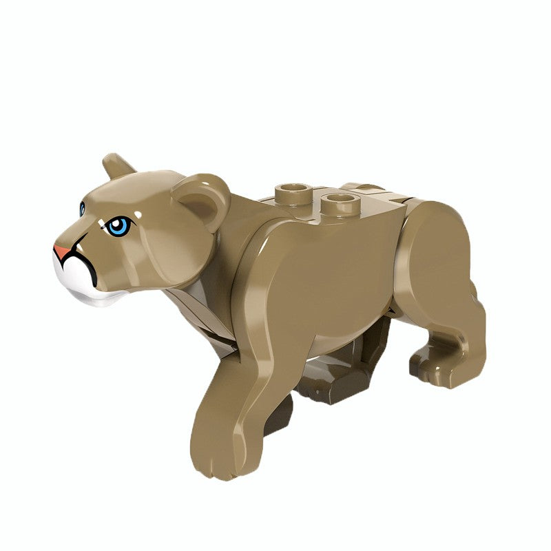 MOC Zoo Animal Building Block Accessories Set  Elephants Camel Deer Medieval Wolves Dinosaur Bricks Tyrannosaurus Model Toy