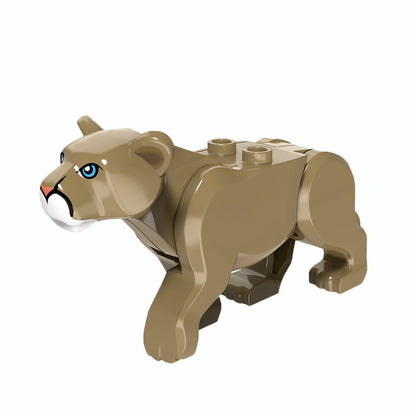 MOC Zoo Animal Building Block Accessories Set  Elephants Camel Deer Medieval Wolves Dinosaur Bricks Tyrannosaurus Model Toy