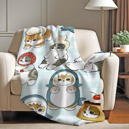 Cartoon cute M-MoFusand Blanket For Sofa Office Bed Plane Travel Sleep Read Relax Camping Soft And Warm