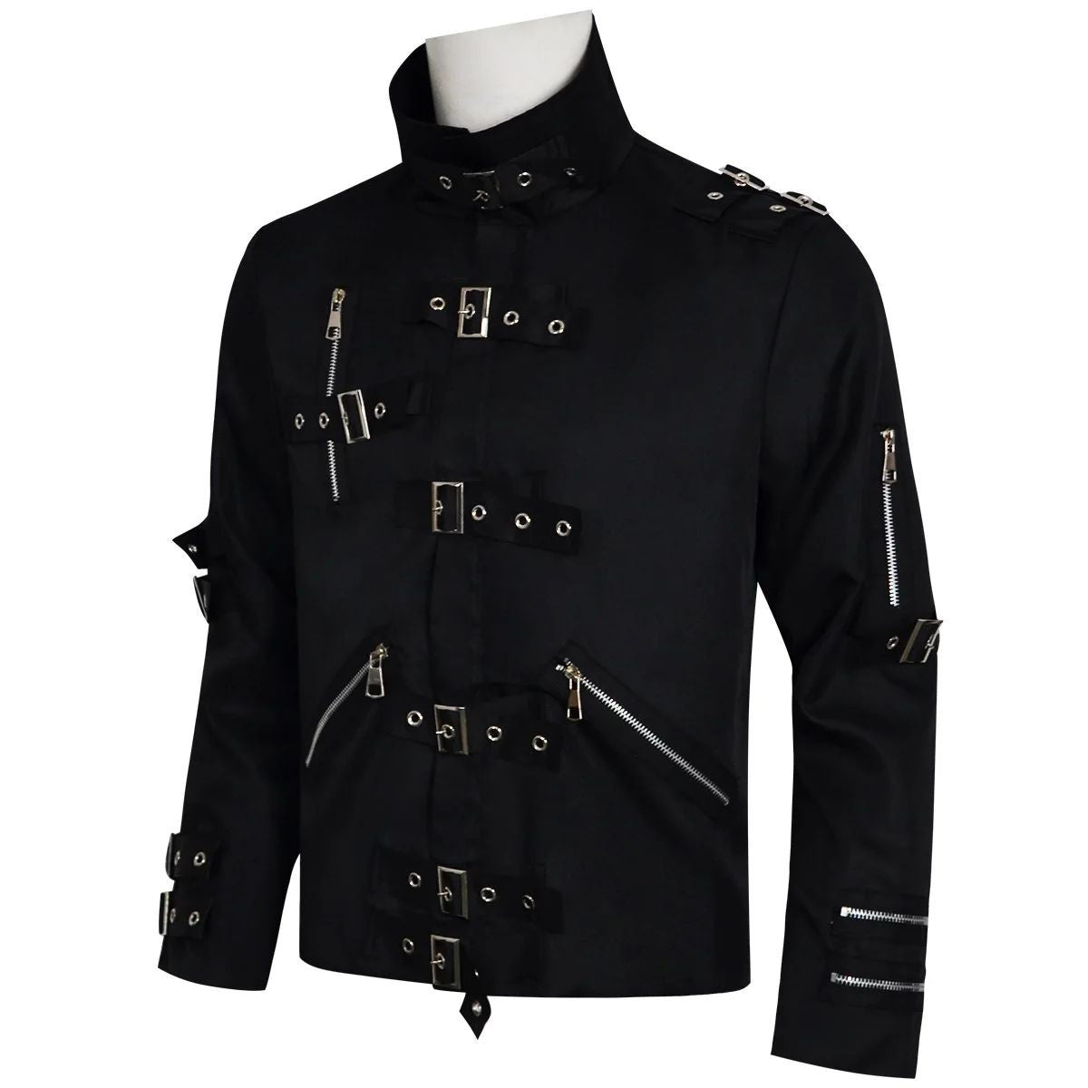 Michael Jackson cosplay Costume BAD Punk Jacket Black Slim BAD Jacket Costume Clothing for Man Adore Stars Impersonator