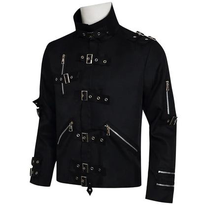 Michael Jackson cosplay Costume BAD Punk Jacket Black Slim BAD Jacket Costume Clothing for Man Adore Stars Impersonator