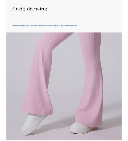 Women High Waist Flared Leggings Gym Fitness Yoga Pants Workout Runing Sport Leggings Women's Control Tummy Yoga Wide Leg Pants