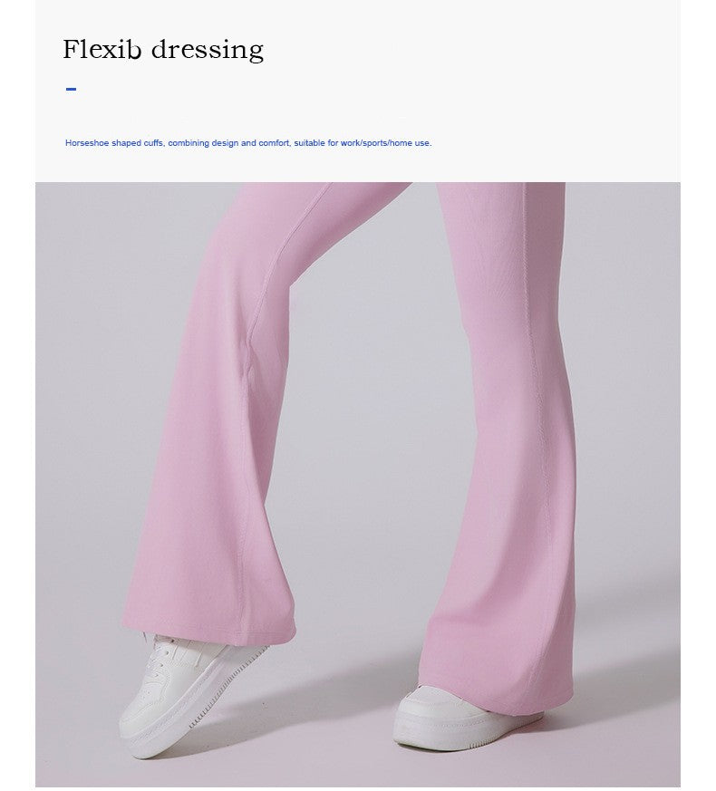 Women High Waist Flared Leggings Gym Fitness Yoga Pants Workout Runing Sport Leggings Women's Control Tummy Yoga Wide Leg Pants