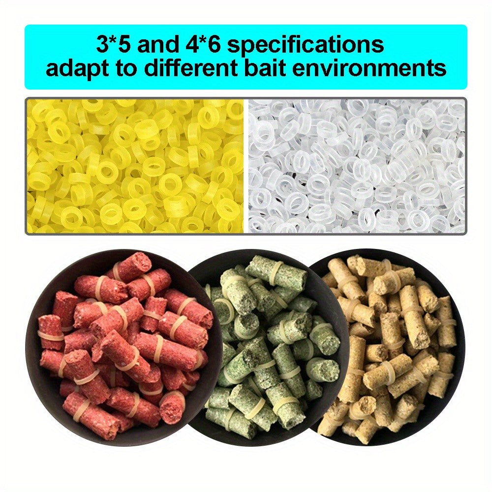 300/ 700/ 1000 unidades de Iscas Anéis Elásticos de Borracha Clipes para Iscas de Minhoca Anzol Atado à Mão com Elásticos Granulados Bandagem de Isca em Pellets