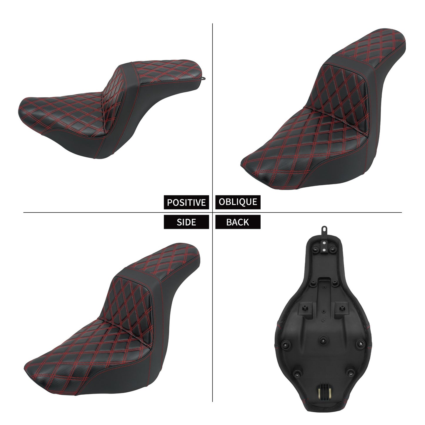Banco Duplo de Moto para Piloto e Garupa Almofada Dianteira Traseira para Harley Softail Sport Glide FLSB Low Rider FXLR FXLRS 2018 em Diante