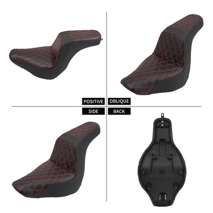 Banco Duplo de Moto para Piloto e Garupa Almofada Dianteira Traseira para Harley Softail Sport Glide FLSB Low Rider FXLR FXLRS 2018 em Diante