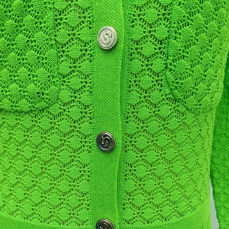 Hollow out Long Knitted Summer Dress round Neck Seven Sleeve Bodycon Skirt Slimming Effect Empire Waist Maxi Dress