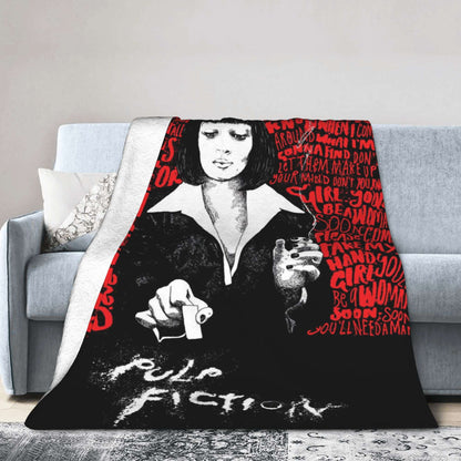 Pulp Fiction Filme Clássico Manta de Flanela Inverno Quente Macia para Estudantes Quarto Aconchegante Colcha de Sofá-Cama