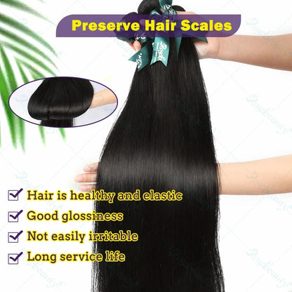 Rosabeauty 30 32 40 Polegadas Pacotes 1 2 3 4 5 Liso Osso Brasileiro Cabelo Humano Remy Pacotes Extensões Tissage Para Mulheres