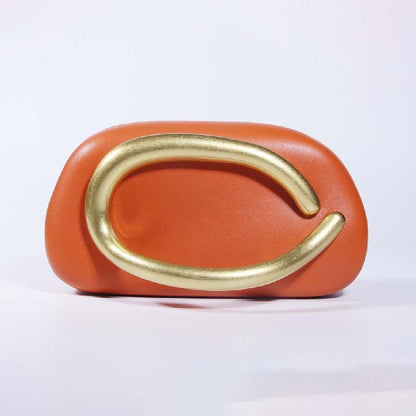 Box Bag Metal Details Crossbody Pu Leather Clutch Shoulder Luxury Brand Handbags Women's Handbag Ladies Female Evening Purse Red