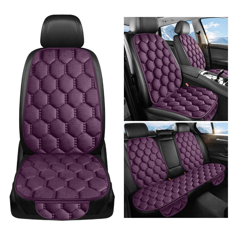 Car seat cushion three piece set, single seat, single piece, winter plush backrest, no binding, anti slip, cold resistant pad