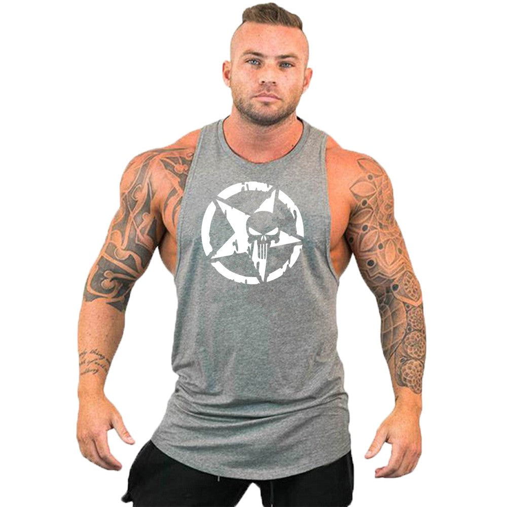New fashion pure cotton sleeveless shirt vest men's fitness shirt men's undershi