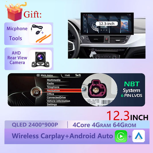 Wireless CarPlay Android 15 Touchscreen Stereo For BMW 1 Series F20 F21 F22 F23 2016 - 2023 NBT/EVO System WiFi GPS 4G F6NAVI