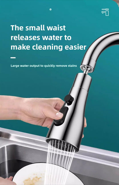 1pc Faucet Extender Metal Alloy,Three Modes,Head Water Saver Home Extended Shower Spray Filter  Faucet Extender  Kitchen