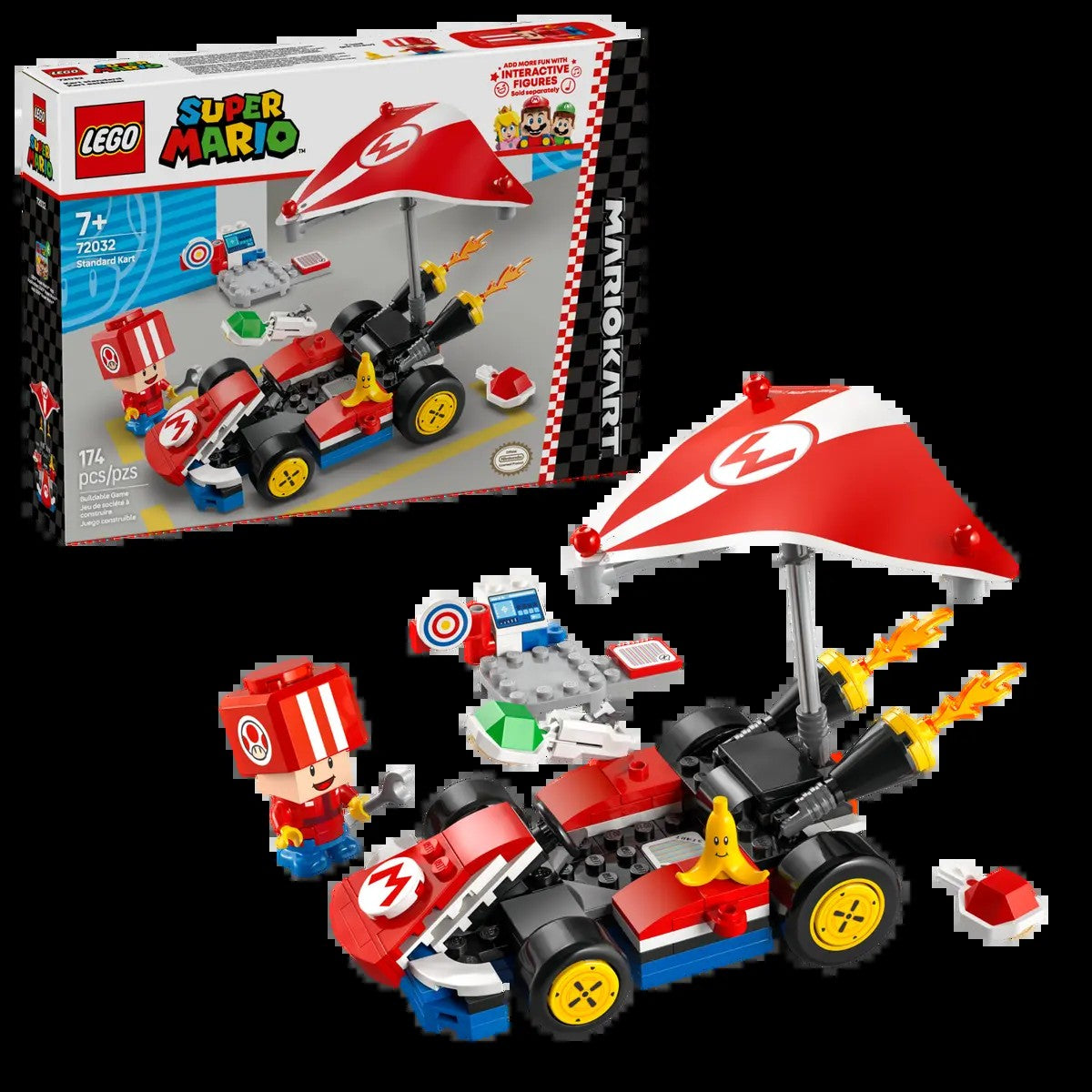 LEGO Blocos de Construção Série Super Mario 72032 Kart Padrão Quebra-cabeça Infantil Blocos de Construção Brinquedo de Presente