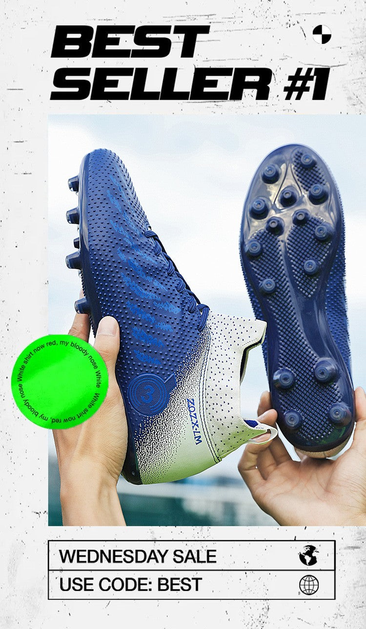 New High Top Football Shoes Cleats Soccer Shoes Boys And Girls Broken TF Nails For Adult Competitions Long Nails Training Boots