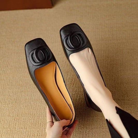 Spring New Women Flats Round Toe Shallow Slip On Ladies Casual Ballet Shoes Soft Leather Eelgant Dress Shoes