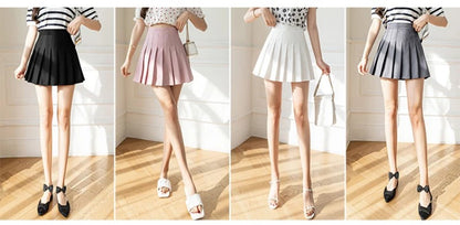 White Women Pleated Skirts Summer High Waist Zipper Girls Dancing JK Mini Skirts Black Fashion Student A Line Faldas 2024