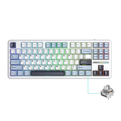 Teclado Mecânico AULA F87Pro 2.4g/Usb/Bluetooth Tri Mode Sem Fio 87 Teclas 5 Camadas de Amortecimento Adequado para Jogos+Digitação