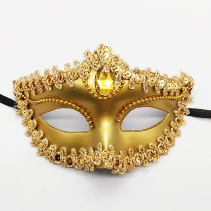 Halloween Mask Masquerade Princess Half Face Lace Plus Flower Children Adult Eye Mask Female Party Performance Props