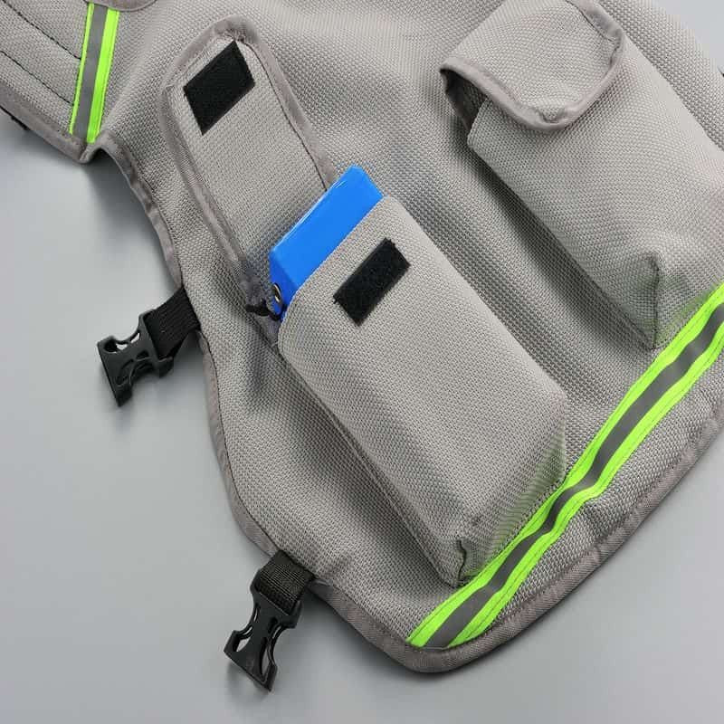 Colete de Ar Condicionado Recarregável Roupa de Refrigeração com Bateria de 9600mAh para Clima Quente com Bolsos Jaqueta para Trabalhar no Calor