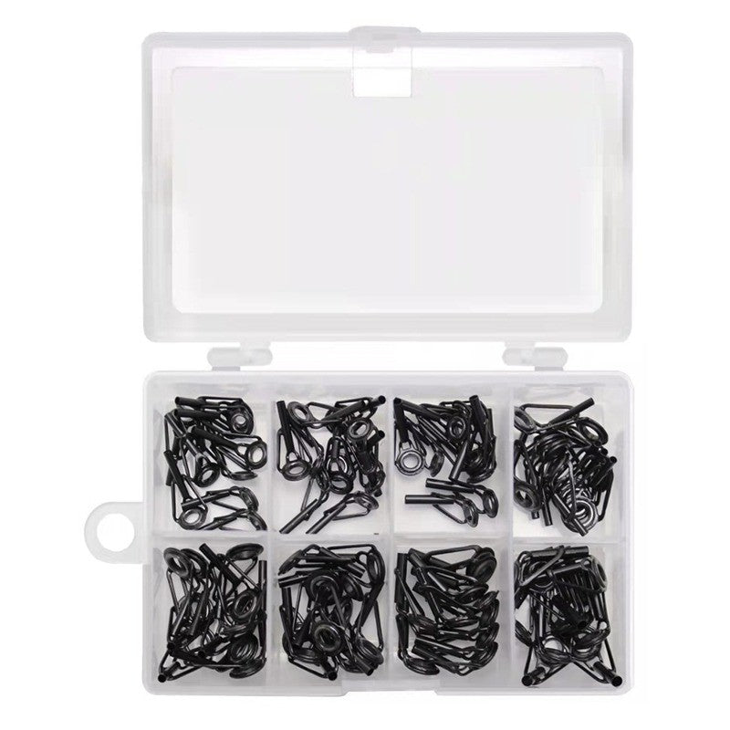 8/80pcs/Box Fishing Rod Guide Tip Repair Kit Set DIY Eye Rings Stainless Steel Frames Ceramics TS Line Guide Ring