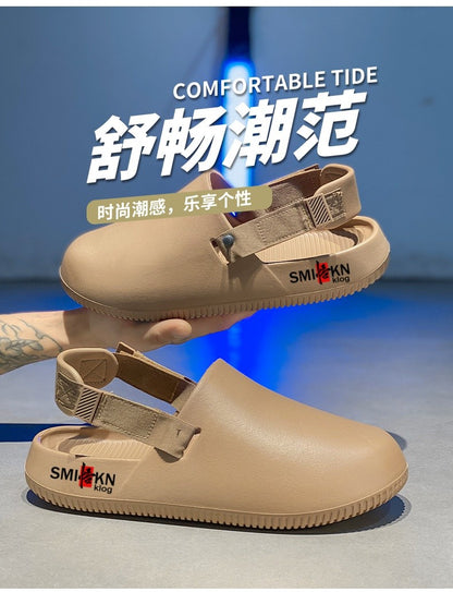 Men's casual hole shoes summer new EVA breathable soft soled sandals outdoor waterproof beach shoes youth fashion Joker slippers