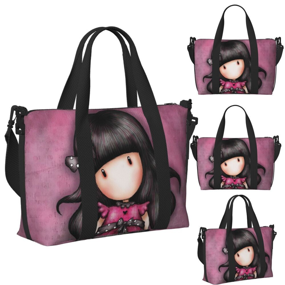 Custom Santoro Gorjuss Beach Travel Bag Large Capacity Tote Bags for Gym Yoga Women Shopping Duffle Shoulder Bag