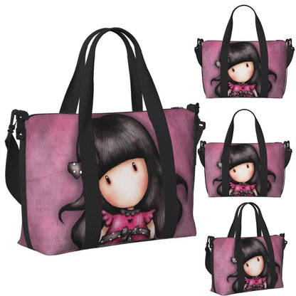 Custom Santoro Gorjuss Beach Travel Bag Large Capacity Tote Bags for Gym Yoga Women Shopping Duffle Shoulder Bag