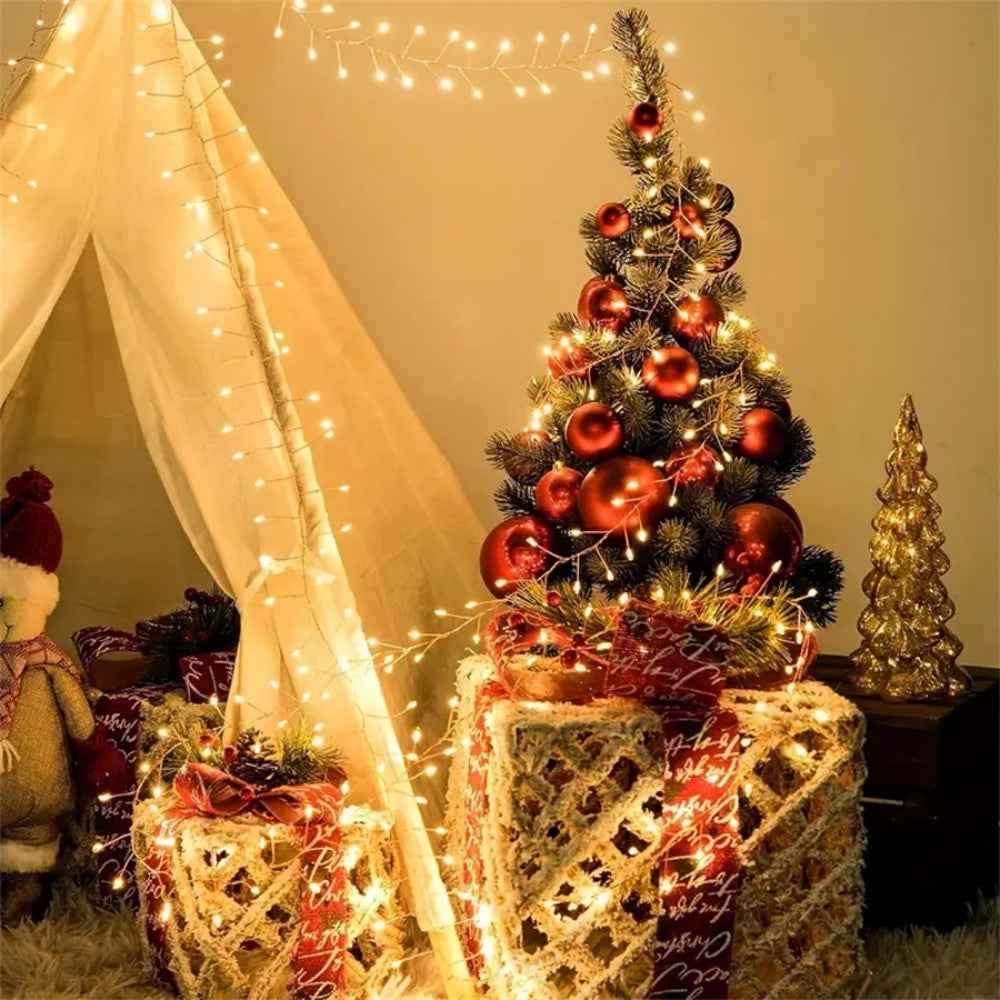 1PC 3/6/9/12M USB Power LED Firecracker String Fairy Lights Remote Control 8 Modes for Wedding Party Garden Bedroom Christmas
