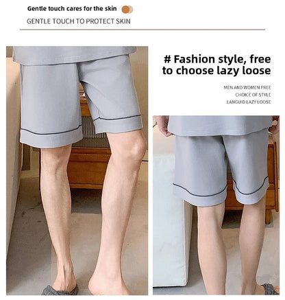 Summer Men's Loose Fit Short Pants Thin Cotton Sporty Comfortable Five-Point Home Leisure Pants Outerwear Big Size Sleepwear