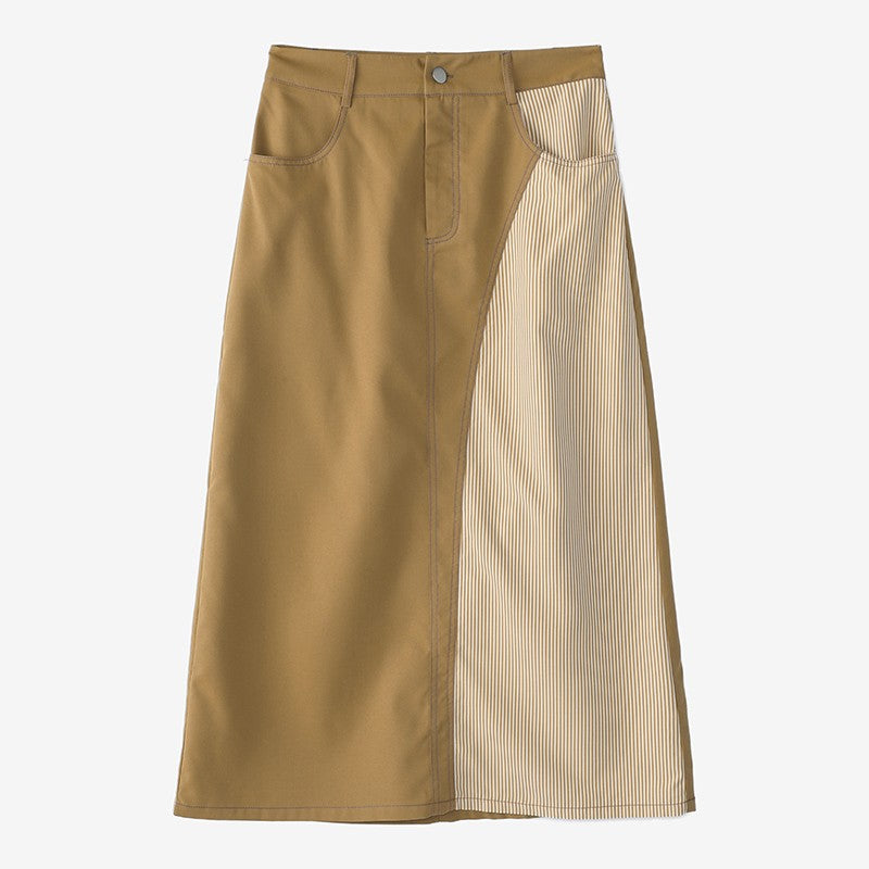 ZANZEA Women Plus Size Skirts High Waist Denim Striped Long Skirt Casual Vintage Big Size Skirt Summer Pockets Fashion Bottoms