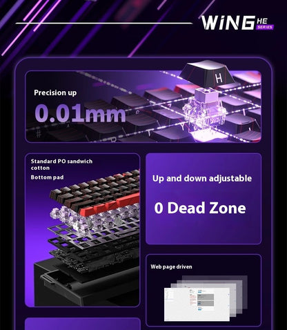 Teclado mecânico AULA WIN60 WIN68 HE MAX switch magnético 8k de polling rate RGB zona morta 0 teclado de jogos personalizável para e-sports