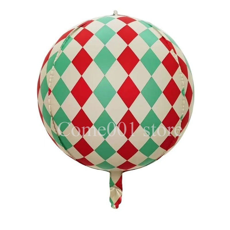Merry Christmas Round Foil Balloons StripedStar Festive Ballons Party Birthday Home Decoration Supplies
