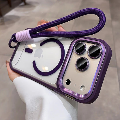 for iPhone 17 Camera Bracket for Magsafe Case for iPhone 17 Pro Max Air Wrist Strap Lens Film ShockProof Wireless Charging Cover