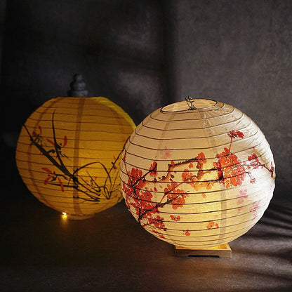 12Inch Printed Flower Round Chinese Paper Lanterns Birthday Wedding Decor Craft DIY Festival Lantern Party Supplies