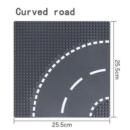 Placa de Base para Construção 32*32 Blocos de Montar Compatível com Todas as Marcas Cidade Rua Estrada Base Reta Cruzamento Curva Junção em T