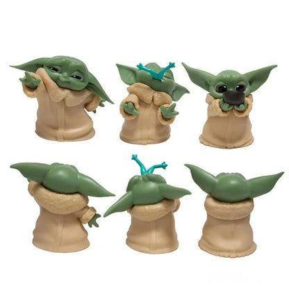 2 Estilos 6 Peças/Conjunto Figura de Anime Disney 5-8cm Brinquedo Mestre Bebê Yoda Darth Coleção de Ação PVC Mini Modelo de Brinquedo para Presente Infantil