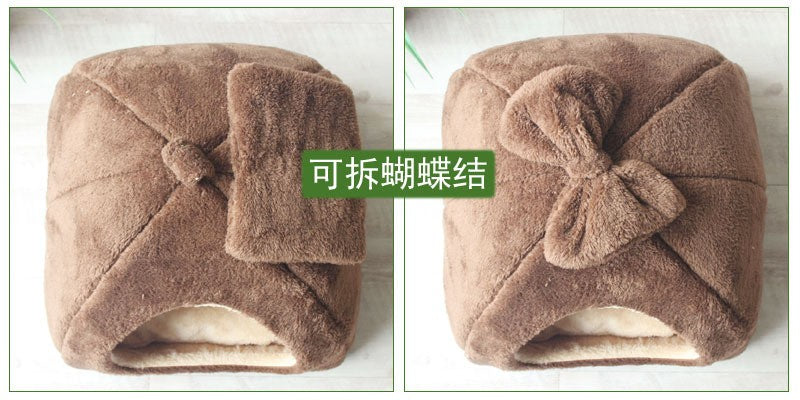 Casa de Cachorro Quente de Inverno Cama de Gato Colchonete Removível Ninho Canil Cesta para Animais de Estimação Macio Confortável Ninho para Gatos Produto para Gatos