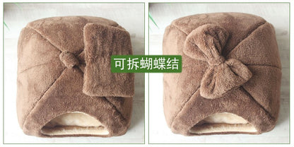 Casa de Cachorro Quente de Inverno Cama de Gato Colchonete Removível Ninho Canil Cesta para Animais de Estimação Macio Confortável Ninho para Gatos Produto para Gatos