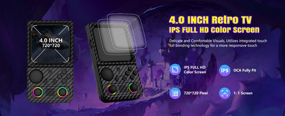 AISLPC RG45 Retro Handheld Game Console 4.0'' IPS Screen 64/128GB Supports 5G Portable Pocket Video Player