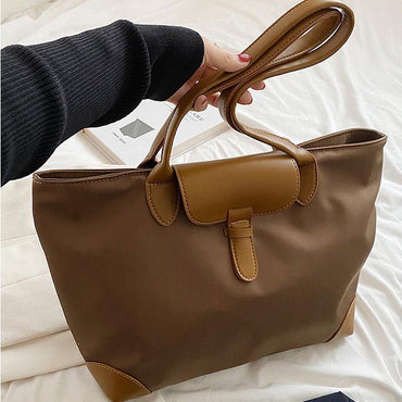 JIOMAY 2025 New Women's Brown Large Capacity Shoulder Bag Casual Simple Handbag Sport Portable Tote Bag for Daily Use