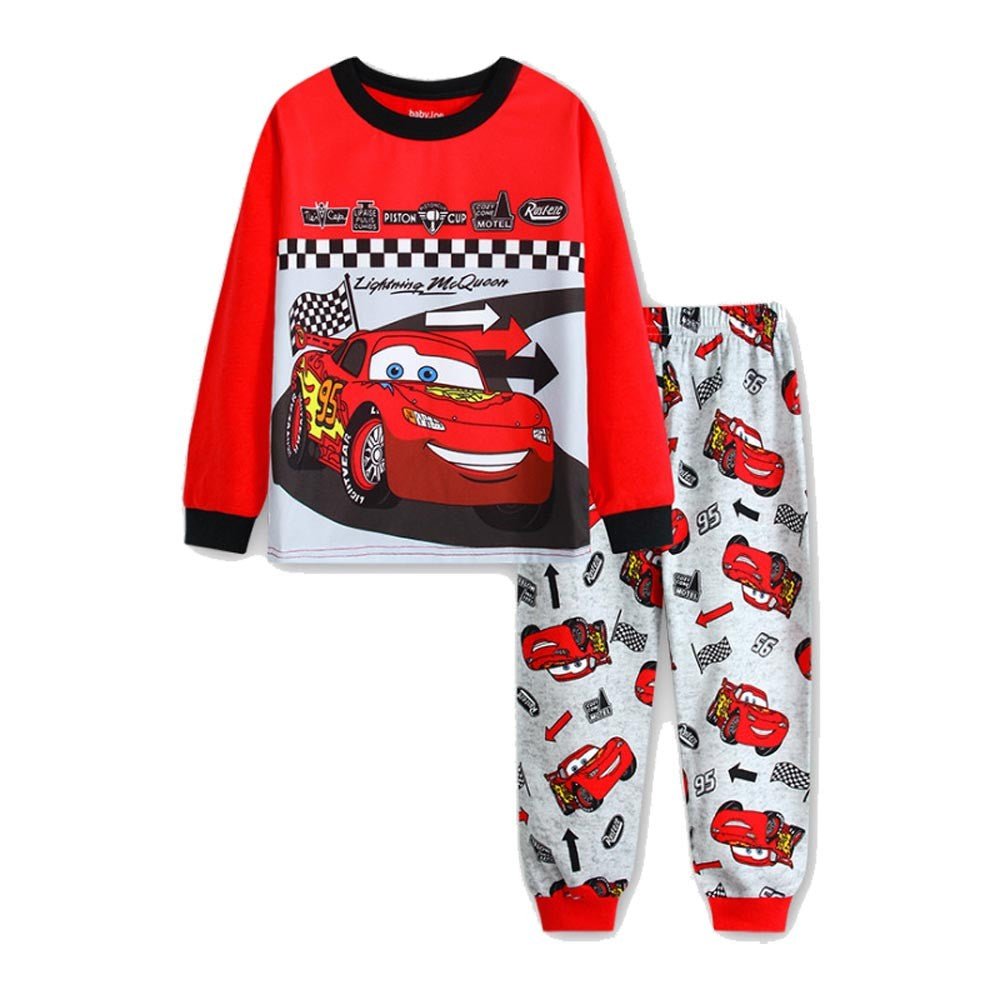 Autumn Winter 100 Cotton Full Sleeve Baby Minnie Mouse Pajamas Sets Children's Sleepwear Kids Pyjamas Pixar McQueen Kids Clothes