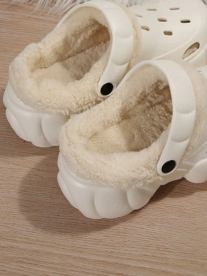 BEVERGREEN Women's 2023 fashion winter clogs DIY hollow outdoor EVA material platform padded warm lining shoes