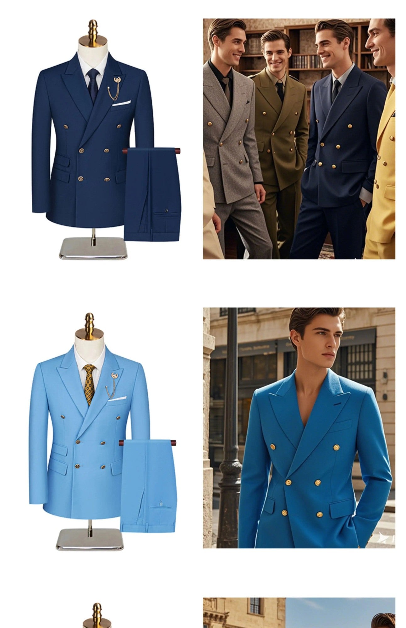 2025 Suit (Blazer+ Trousers) Men's Fashionable Gentleman Business Double-breasted British-style Banquet Host Casual Wedding Suit