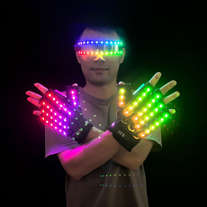 Cyberpunk Futuristic Luminous Glasses Rave Cyber light up Goggles LED glowing visor glasses for EDM music show props