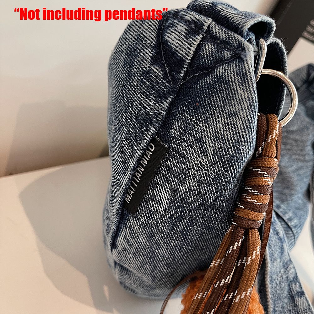 Autumn and Winter Trendy and Cool Fashion Denim Dumpling Bag New Zipper Versatile Single Shoulder Crossbody Bag