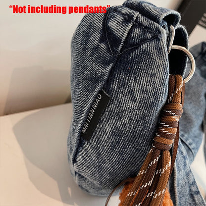 Autumn and Winter Trendy and Cool Fashion Denim Dumpling Bag New Zipper Versatile Single Shoulder Crossbody Bag
