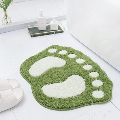 Cute Footprints Big Feet Bath Mats Pads Cartoon Style Toilet Non-slip Rug for Bathroom Carpet Floor Super Absorbent Mat Foot Rug